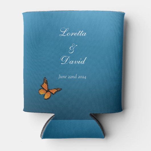 Rafraîchisseur Pour Canette Monarque Papillon bleu Ombre (Devant)