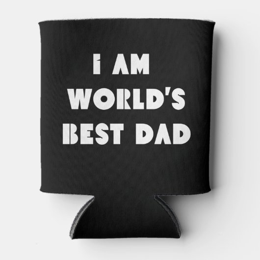 Rafraîchisseur Pour Canette monde meilleur papa drôle fête des pères minimalis (Devant)