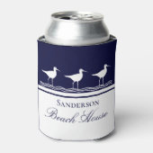 Rafraîchisseur Pour Canette Monogram Beach maison marine bleu Sandpipers (Can devant)