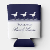 Rafraîchisseur Pour Canette Monogram Beach maison marine bleu Sandpipers (Dos)