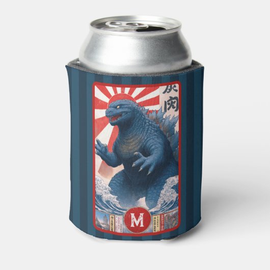 Rafraîchisseur Pour Canette Monogram Blue Lizard Monster Bold Retro Cool Fun (Can Dos)