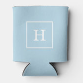 Rafraîchisseur Pour Canette Monogram initial de Powder Blue White Framed (Devant)