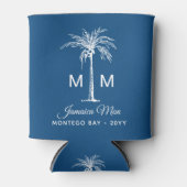 Rafraîchisseur Pour Canette Monogram Tropical Palm Tree Personalized (Devant)
