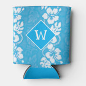 Rafraîchisseur Pour Canette Monogramme à motifs de fleur d'Hibiscus Hawaii (Devant)