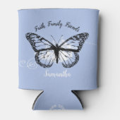 Rafraîchisseur Pour Canette Monogramme à papillon bleu inspiré (Devant)