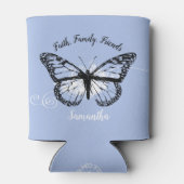 Rafraîchisseur Pour Canette Monogramme à papillon bleu inspiré (Dos)