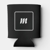 Rafraîchisseur Pour Canette Monogramme à rayures noires et blanches (Dos)