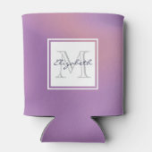 Rafraîchisseur Pour Canette Monogramme Abstrait moderne violet et rose (Dos)