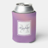 Rafraîchisseur Pour Canette Monogramme Abstrait moderne violet et rose (Can Dos)