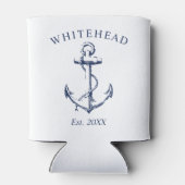Rafraîchisseur Pour Canette Monogramme Ancre nautique blanc (Dos)