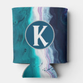 Rafraîchisseur Pour Canette Monogramme bleu Abstrait (Dos)