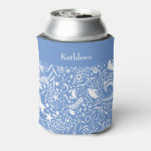 Rafraîchisseur Pour Canette Monogramme bleu Ajouter Votre Nom Ocean Motif (Can Dos)