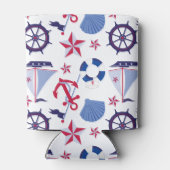 Rafraîchisseur Pour Canette Monogramme bleu blanc et bleu marine (Dos)