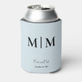 Rafraîchisseur Pour Canette Monogramme bleu ciel et noms Mariage peut refroidi (Can Dos)