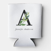 Rafraîchisseur Pour Canette Monogramme botanique moderne (Devant)