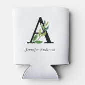 Rafraîchisseur Pour Canette Monogramme botanique moderne (Dos)