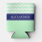 Rafraîchisseur Pour Canette Monogramme CB blanc menthe Nom Navy (Devant)