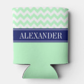 Rafraîchisseur Pour Canette Monogramme CB blanc menthe Nom Navy (Dos)
