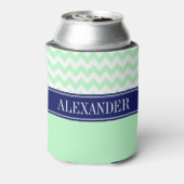 Rafraîchisseur Pour Canette Monogramme CB blanc menthe Nom Navy (Can Dos)