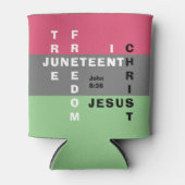 Rafraîchisseur Pour Canette Monogramme chrétien JUNETEENTH (Devant)