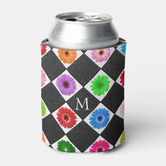 Rafraîchisseur Pour Canette Monogramme couleur Motif de marguerite (Can devant)