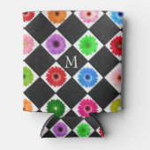 Rafraîchisseur Pour Canette Monogramme couleur Motif de marguerite (Devant)