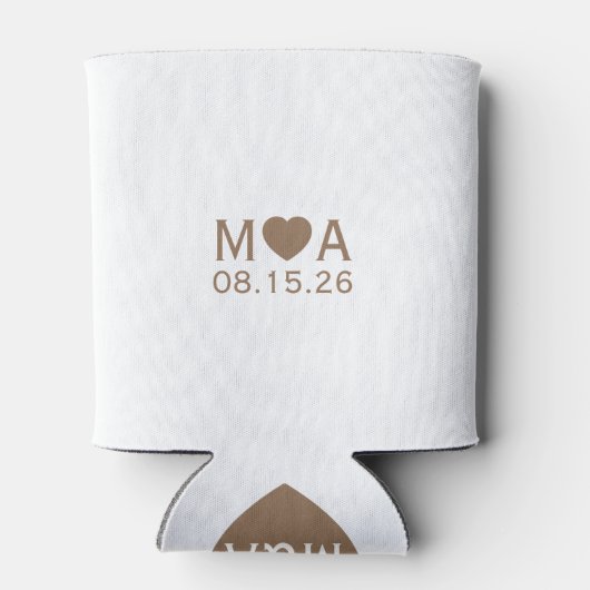 Rafraîchisseur Pour Canette Monogramme de couple mariage (Dos)