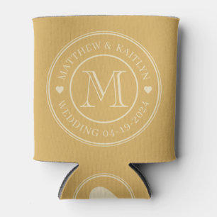 Rafraîchisseur Pour Canette Monogramme de mariage cœur lever de soleil sur le 