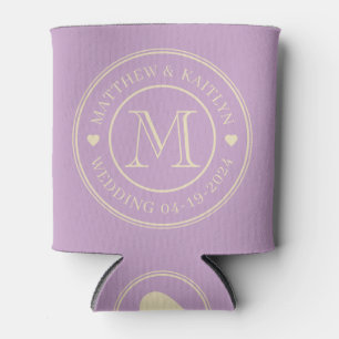 Rafraîchisseur Pour Canette Monogramme de mariage en lilas d'été de milieu de