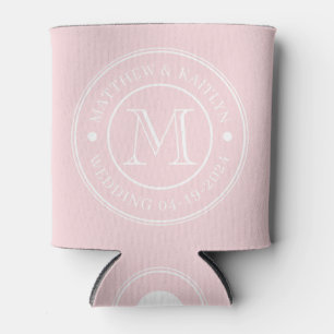 Rafraîchisseur Pour Canette Monogramme de mariage Pink Whisper