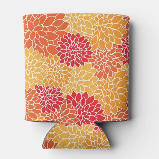 Rafraîchisseur Pour Canette Monogramme de Motif de fleurs orange vif (Dos)