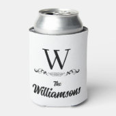 Rafraîchisseur Pour Canette Monogramme de nom de famille élégant (Can devant)