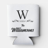 Rafraîchisseur Pour Canette Monogramme de nom de famille élégant (Dos)