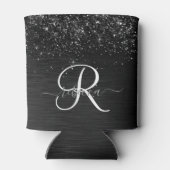 Rafraîchisseur Pour Canette Monogramme d'étincelle à Parties scintillant noire (Dos)