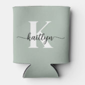 Rafraîchisseur Pour Canette Monogramme écriture vert sauge (Devant)