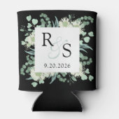 Rafraîchisseur Pour Canette Monogramme Elégant Verdure Mariage noir (Dos)