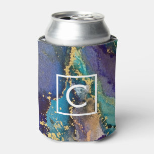 Rafraîchisseur Pour Canette Monogramme en or coloré en marbre Liquide Art Abst