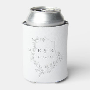Rafraîchisseur Pour Canette Monogramme gris classique Mariage de crête