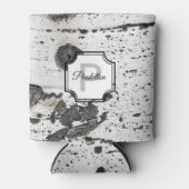 Rafraîchisseur Pour Canette Monogramme initial | Black White Aspen Barre Photo (Devant)