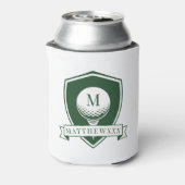 Rafraîchisseur Pour Canette Monogramme Initial de Nom en Vert Foncé et Blanc M (Can Dos)