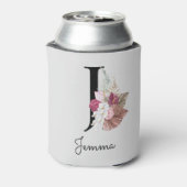 Rafraîchisseur Pour Canette Monogramme initial J rose Boho Floral (Can Dos)