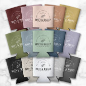 Rafraîchisseur Pour Canette Monogramme Mariage de fleurs modernes | Gris