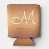 Rafraîchisseur Pour Canette Monogramme Mariage floral blanc or (Dos)