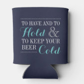 Rafraîchisseur Pour Canette Monogramme Mariage moderne marine et turquoise (Dos)