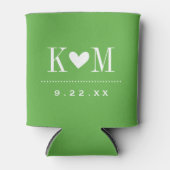 Rafraîchisseur Pour Canette Monogramme Mariage moderne vert (Devant)