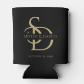 Rafraîchisseur Pour Canette Monogramme Mariage Simple Personnalisé Avec Nom (Dos)