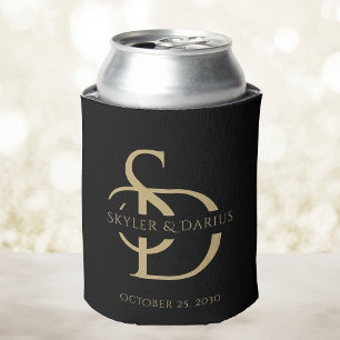 Rafraîchisseur Pour Canette Monogramme Mariage Simple Personnalisé Avec Nom