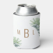 Rafraîchisseur Pour Canette Monogramme mariage Tropical Foliage Or (Can devant)