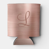 Rafraîchisseur Pour Canette Monogramme métal brossé Chic Rose or initial (Devant)