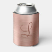 Rafraîchisseur Pour Canette Monogramme métal brossé Chic Rose or initial (Can Dos)
